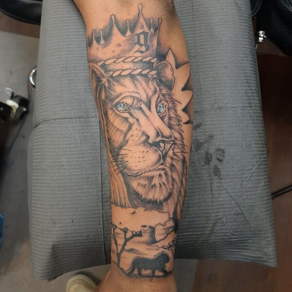 Stan Baxter Lion Tattoo