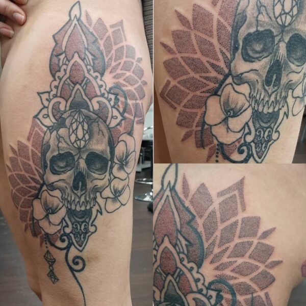 Skull Mandala Design Tattoo